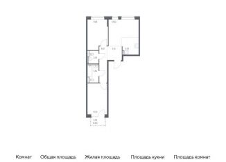 2-комнатная квартира на продажу, 60.8 м2, Санкт-Петербург, муниципальный округ Рыбацкое