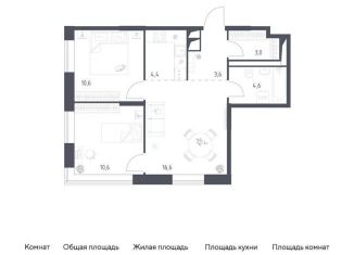 Продажа 3-комнатной квартиры, 53.4 м2, Москва, Можайский район
