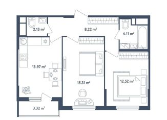 Продается 3-комнатная квартира, 57.9 м2, поселок Мещерино