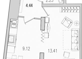 Продам 1-ком. квартиру, 35.6 м2, Санкт-Петербург, улица Кустодиева, 5к1, метро Парнас