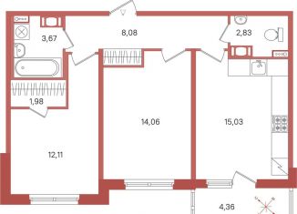 Продам 2-комнатную квартиру, 59.9 м2, Ленинградская область