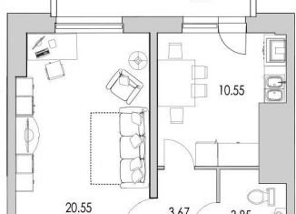 Продажа 1-комнатной квартиры, 44.3 м2, Санкт-Петербург, улица Кустодиева, 7к1, метро Парнас