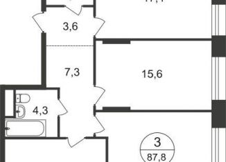 Продаю 3-ком. квартиру, 87.8 м2, Московский, ЖК Первый Московский, 11-я фаза, к4