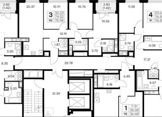 Продается 3-ком. квартира, 94.8 м2, Санкт-Петербург, улица Лисянского, 6, метро Зенит