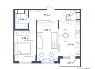 Продается 2-ком. квартира, 56.4 м2, поселок Мещерино