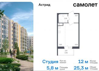 Продается квартира студия, 25.3 м2, Колпино, проспект Ленина, 60