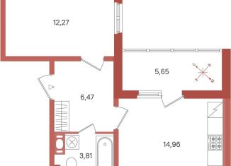 Продам 1-комнатную квартиру, 40.3 м2, Сертолово