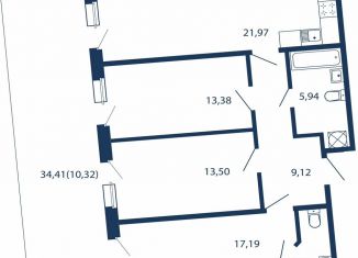 Продается трехкомнатная квартира, 95.8 м2, Сестрорецк, улица Инструментальщиков, 18