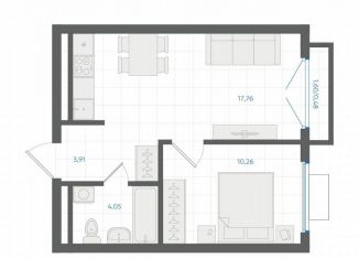 Продам 1-комнатную квартиру, 36.5 м2, Екатеринбург, Ленинский район