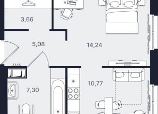 Продается 1-комнатная квартира, 41.1 м2, Санкт-Петербург, метро Проспект Большевиков, проспект Большевиков, уч3