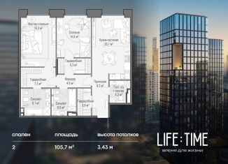 Продажа 2-комнатной квартиры, 105.7 м2, Москва, Пресненский район