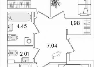 Продажа 2-комнатной квартиры, 63.6 м2, Санкт-Петербург, Октябрьская набережная, 116