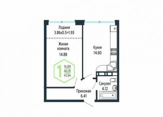 Продажа 1-ком. квартиры, 41.9 м2, Краснодар, микрорайон Черемушки