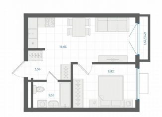 Продается 1-ком. квартира, 34.1 м2, Екатеринбург, Ленинский район