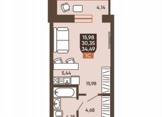 Продается 1-комнатная квартира, 34.5 м2, Новосибирск, Новоуральская улица, 10, Калининский район