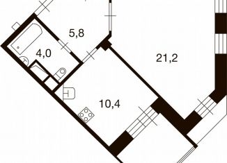 1-ком. квартира на продажу, 42.5 м2, Москва, улица Семёна Гордого, 3