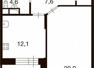 Продается 1-комнатная квартира, 46.4 м2, Москва, улица Семёна Гордого, 3