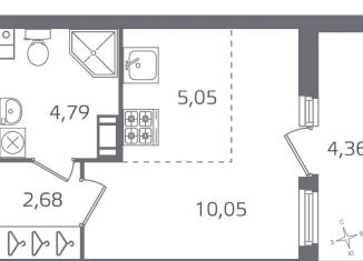 Продажа квартиры студии, 24.8 м2, Санкт-Петербург, муниципальный округ Финляндский