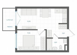 Продается однокомнатная квартира, 34.5 м2, Екатеринбург