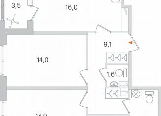 Продается 2-комнатная квартира, 65.1 м2, Пушкин