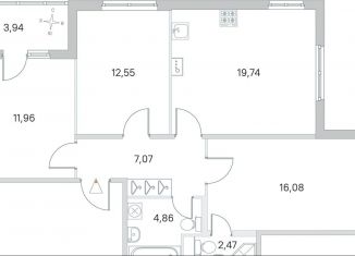 3-ком. квартира на продажу, 76.7 м2, посёлок Стрельна, ЖК Любоград