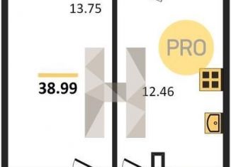 Однокомнатная квартира на продажу, 39 м2, Ростов-на-Дону, ЖК Город у Реки, улица 23-я Линия, 54с12