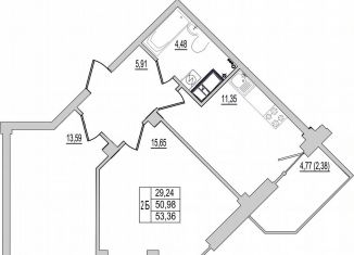 Продаю 2-ком. квартиру, 53.4 м2, Псков, Линейная улица, 85