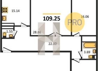 3-комнатная квартира на продажу, 109.3 м2, Ростовская область