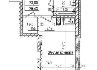 Продаю квартиру студию, 25.4 м2, Новосибирск, улица Дуси Ковальчук, 242