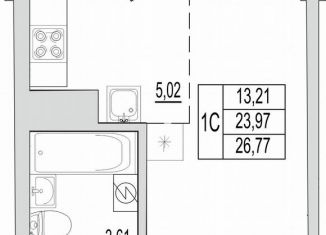 Продам квартиру студию, 26.8 м2, Псковская область, Линейная улица, 85