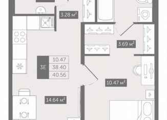 Продается 1-комнатная квартира, 40.6 м2, Ленинградская область