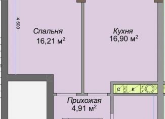 Продажа однокомнатной квартиры, 46.2 м2, Нальчик, улица Героя России Т.М. Тамазова, 3