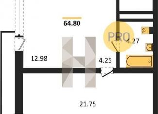 Продаю 1-ком. квартиру, 64.8 м2, Новосибирск, метро Заельцовская, улица Аэропорт, 88