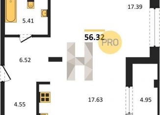 Продажа 2-ком. квартиры, 56.3 м2, Новосибирск, Дачное шоссе, 20Б