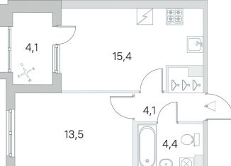 Продаю 1-ком. квартиру, 41.1 м2, посёлок Шушары, улица Нины Петровой, 6к3