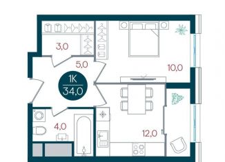 Продам 1-ком. квартиру, 34 м2, Москва, ЮАО