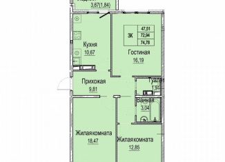 Продается 3-ком. квартира, 76.6 м2, Нижний Новгород, Канавинский район