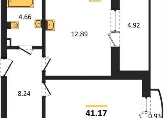 1-ком. квартира на продажу, 41.2 м2, поселок Васильково