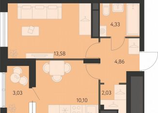 Продам однокомнатную квартиру, 36.1 м2, Екатеринбург, метро Чкаловская, улица Вильгельма де Геннина, 23