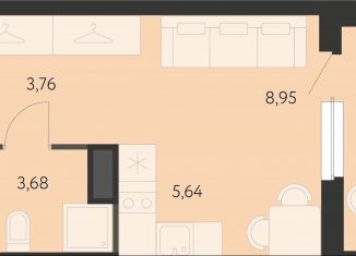 Продаю квартиру студию, 24.2 м2, Екатеринбург, метро Чкаловская