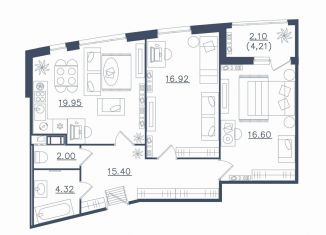 Продается двухкомнатная квартира, 77.3 м2, Сестрорецк, ЖК Светлый Мир Внутри