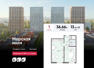 Продается 1-ком. квартира, 36.7 м2, Санкт-Петербург, муниципальный округ Юго-Запад