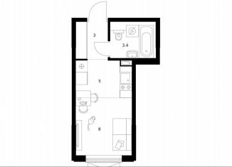 Продам квартиру студию, 19.4 м2, Москва, жилой комплекс Москворечье, 1.3, метро Кантемировская