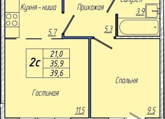 Продажа 1-комнатной квартиры, 39.6 м2, Кемерово, Притомский проспект, 30А, Центральный район