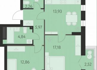 Продается 2-комнатная квартира, 57.6 м2, Екатеринбург, метро Чкаловская, улица Академика Ландау, 43