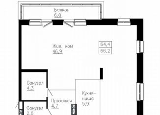 Продам 4-ком. квартиру, 66.2 м2, Владивосток, Ленинский район