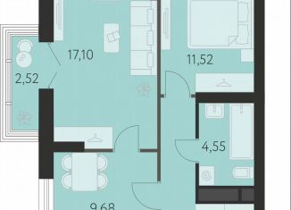 Продаю 2-комнатную квартиру, 52.7 м2, Екатеринбург, метро Чкаловская, улица Академика Ландау, 43