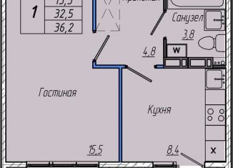 Продается однокомнатная квартира, 36.2 м2, Кемерово, Центральный район, Притомский проспект, 30Б