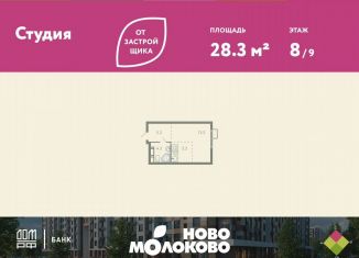 Продается квартира студия, 28.3 м2, село Молоково, жилой комплекс Ново-Молоково, 13