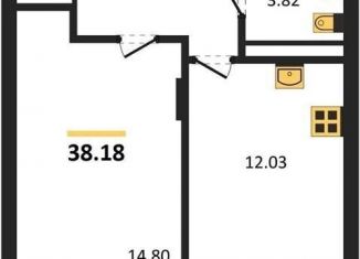 Продажа 1-ком. квартиры, 38.2 м2, Воронеж, Московский проспект, 66